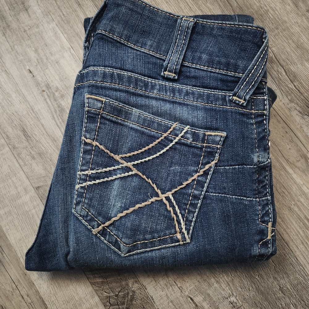 Ariat Dark Blue Women's Jeans with Tan Stitching (Never Been Worn)